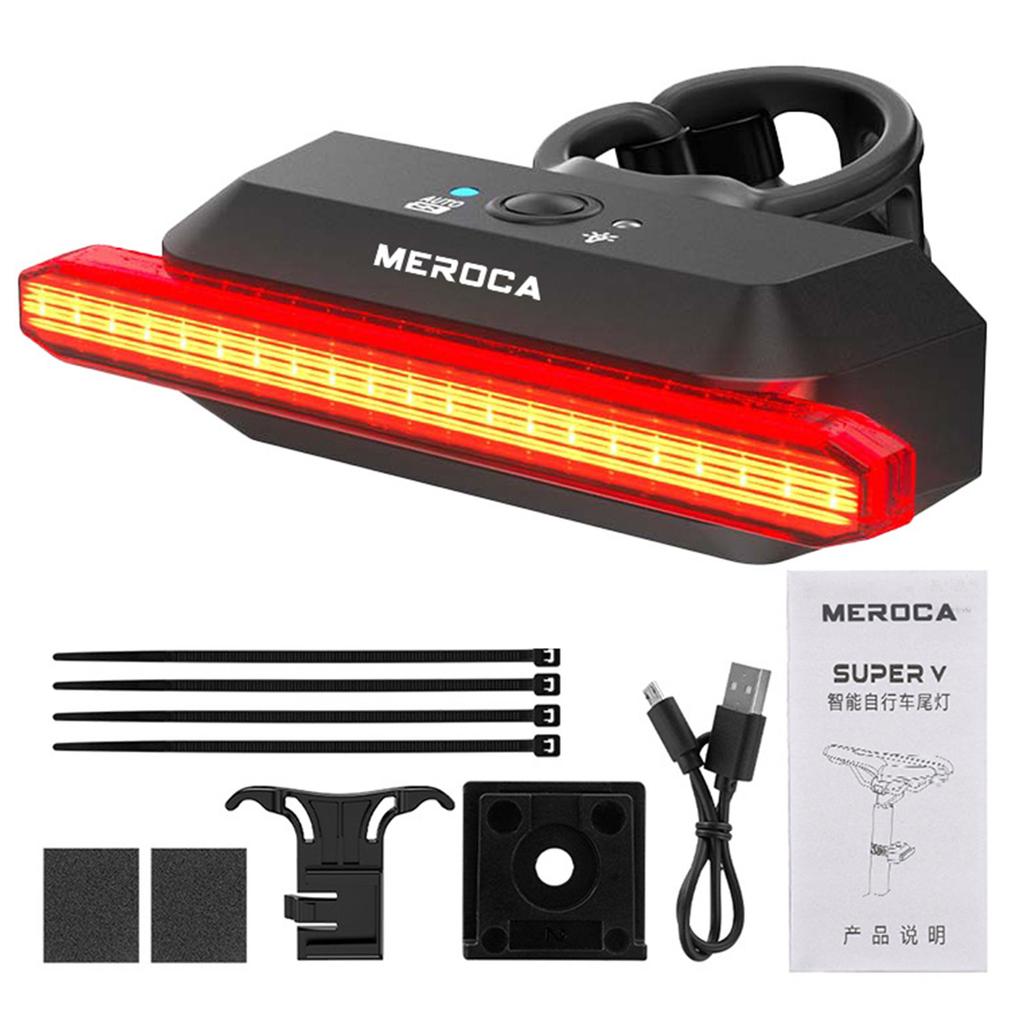 Bike Tail Light Rechargeable Intelligent LED Light for Night Riding with 6 Modes and IPX5