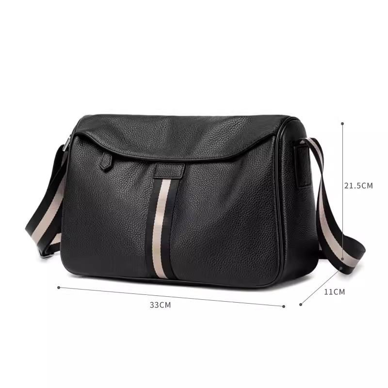 Leather Men s Backpack Commuting Shoulder Crossbody Bag Waterproof Cowhide Trendy Casual 33x11x22