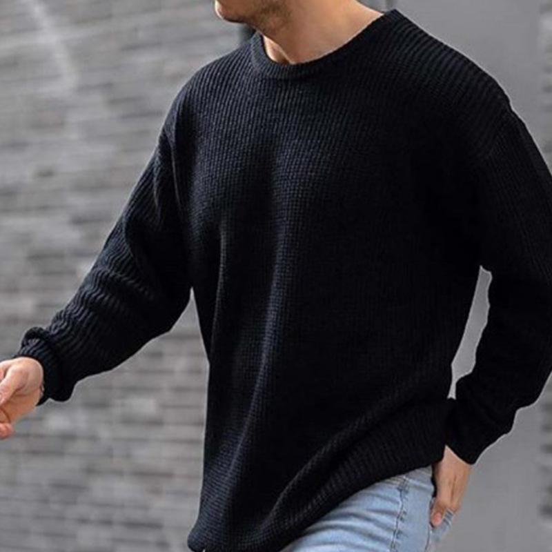 Sweater Men'S Autumn And Winter New Style European And American Fashion Pullover Top Loose Knit Sweater Men
