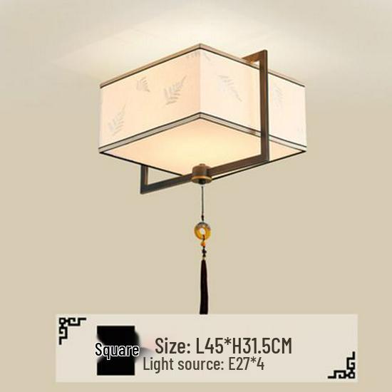 Modern Chinese Zen Square Chandelier for Living Room, Bedroom, or Tea Room
