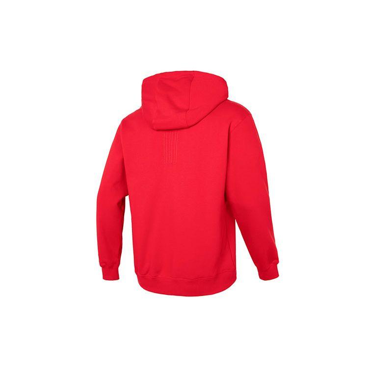 Adidas CNY Logo Print Drawstring Hooded Sweatshirt Casual Long Sleeve Tops Men Red HZ3036