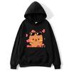 Men's hooded sweatshirt with Bubu and Dudu cartoon print, a fashionable and casual hip-hop style top for autumn and winter Harajuku fashion.