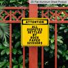 2D Flat 1pc Funny Yellow Warning Metal Aluminum Hanging Plaque, "Attention All Disputes Settled By Rock Paper Scissors" Sign, Aluminum Sign for