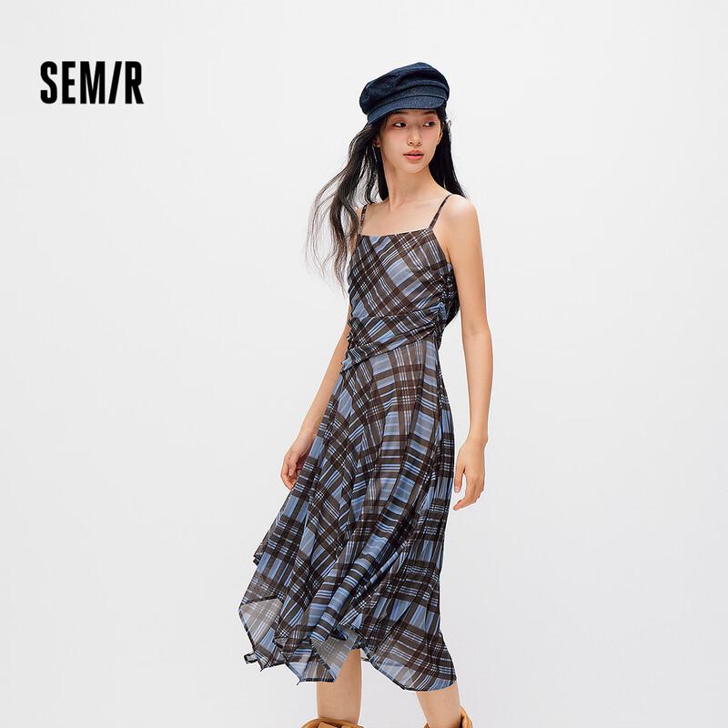 Semir Plaid Pleated Cami Dress