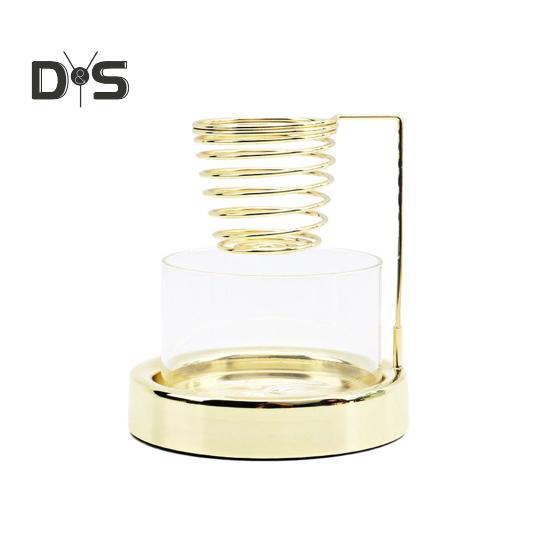 

Держатель для благовоний Palo Santo, металлическая стеклянная курильница для сжигания благовоний Palo Santo Salvia, легко очищаемая подставка для благовоний с нескользящей основой для медитации золотистый