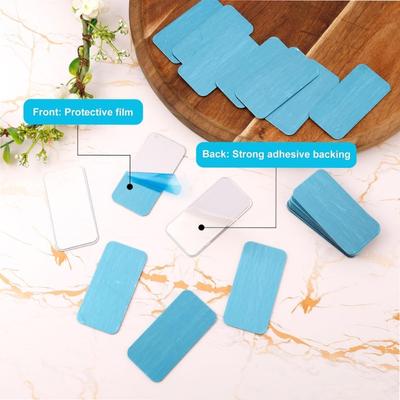 24Pcs Adhesive Metal Plates Rectangular Iron Strips with Adhesive Backing Universals Iron Sheet Disk Sticker Enduring