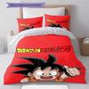 Biancheria da letto con motivo del cartone animato Son Goku, Set piumone Copripiumone Federa Regalo di Compleanno per la Casa (1 * copripiumino + 2 * federa, senza nucleo)