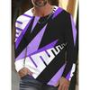 Daily Exercise Men's Training Top Street Style Men's Fashionable T-shirt 3D Printed Men's Warm Long-sleeved T-shirt For Autumn