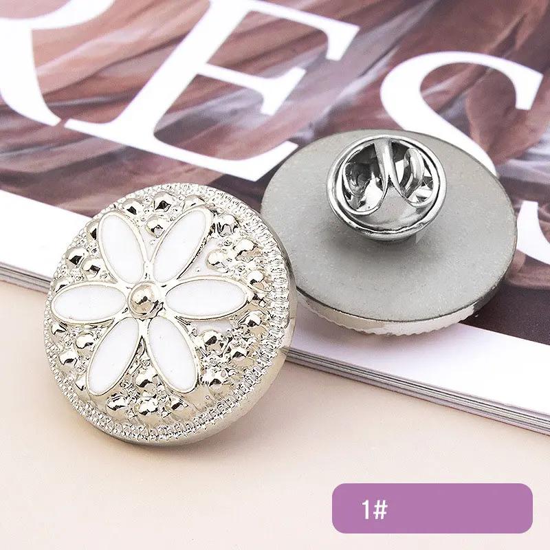 5Pcs No Sew Button Pins Cover Up Buttons Women Shirt Brooch Buttons Detachable Buttons Pins For Clothes Shirt Sweater Decor