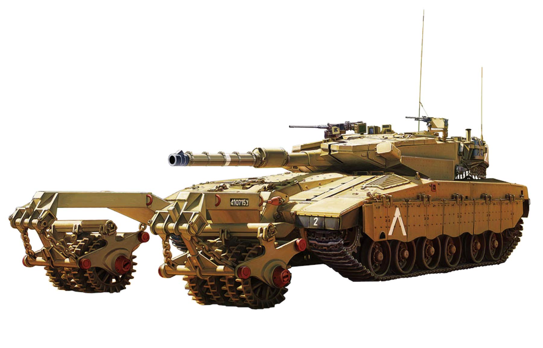 

Mon Model Israeli Main Battle Tank Merkava with Mine Plastic Model Kit MTS005 1/35 Mk.3Baz Roller,