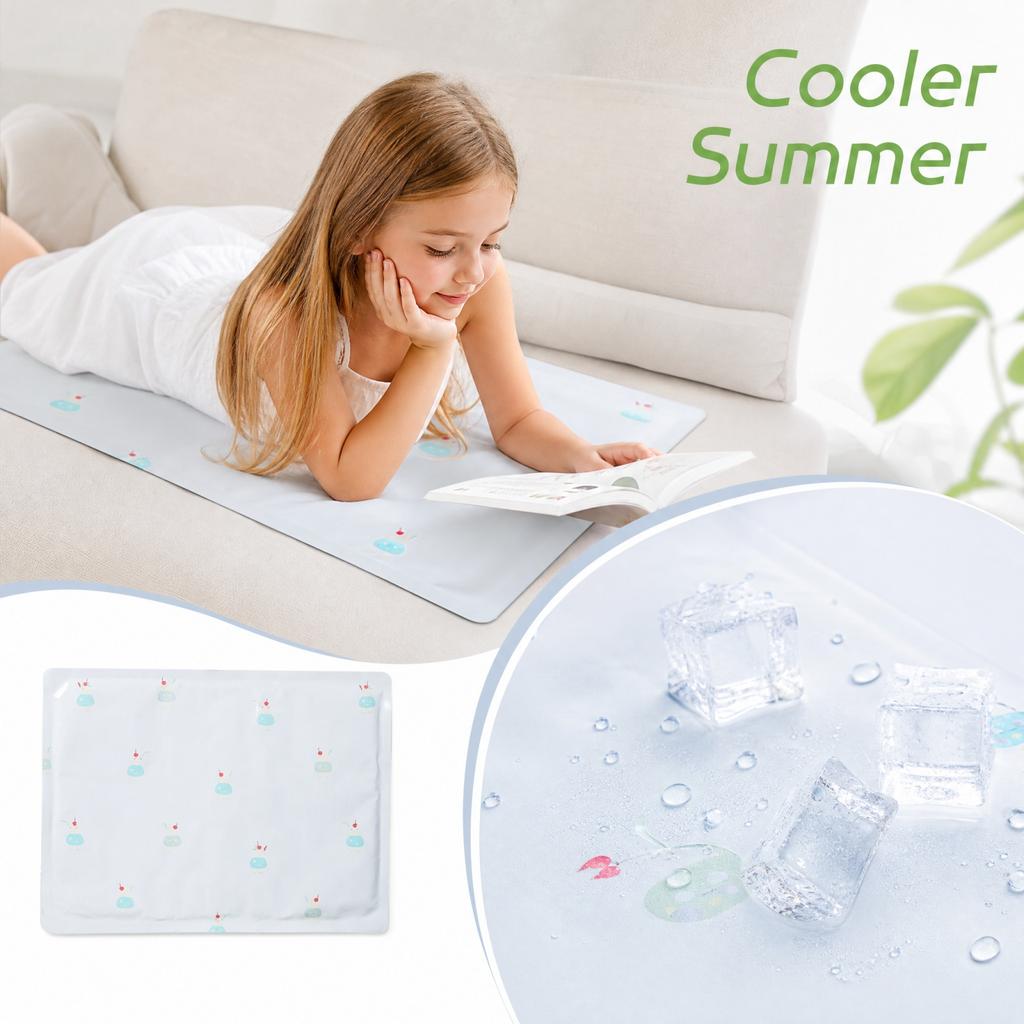 Cushion 40*30 Cm - No Filling Reusable Ice Pad for Home Car, Soft Polymer for Summer Comfort