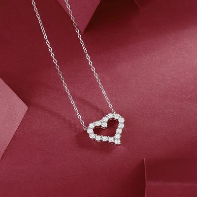 Collier pendentif Moissanite en forme de cœur pour femmes, mode coréenne, en argent S925, chaîne de clavicule en diamant, bijoux cadeau de fête d'anniversaire