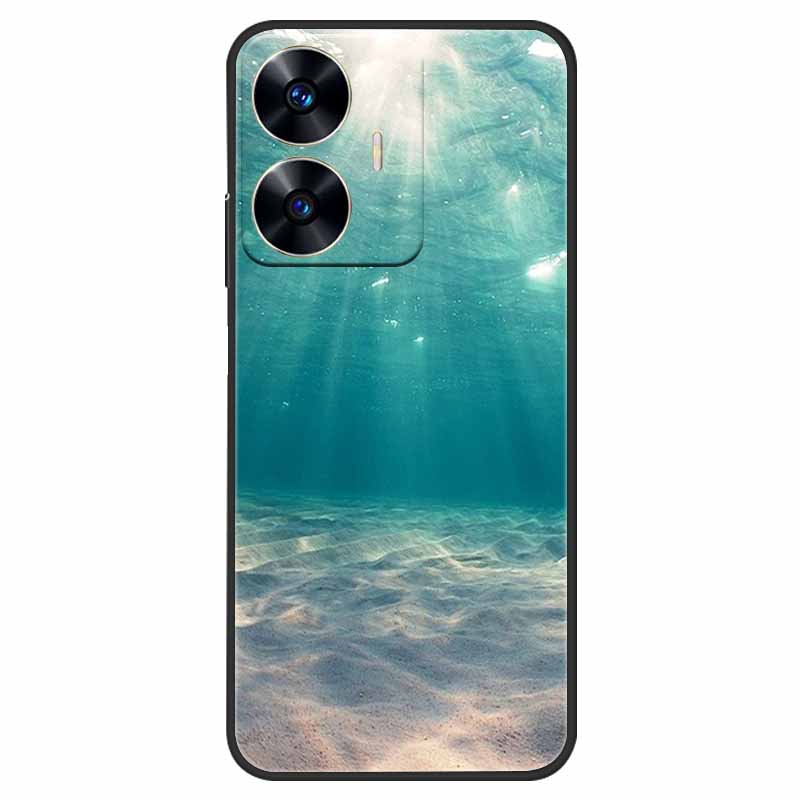 Phone Cover For Realme C55 Case Black Silicone Fundas For Realme C55 RMX3710 TPU Soft Back Coque Star Painted on RealmeC55 C 55