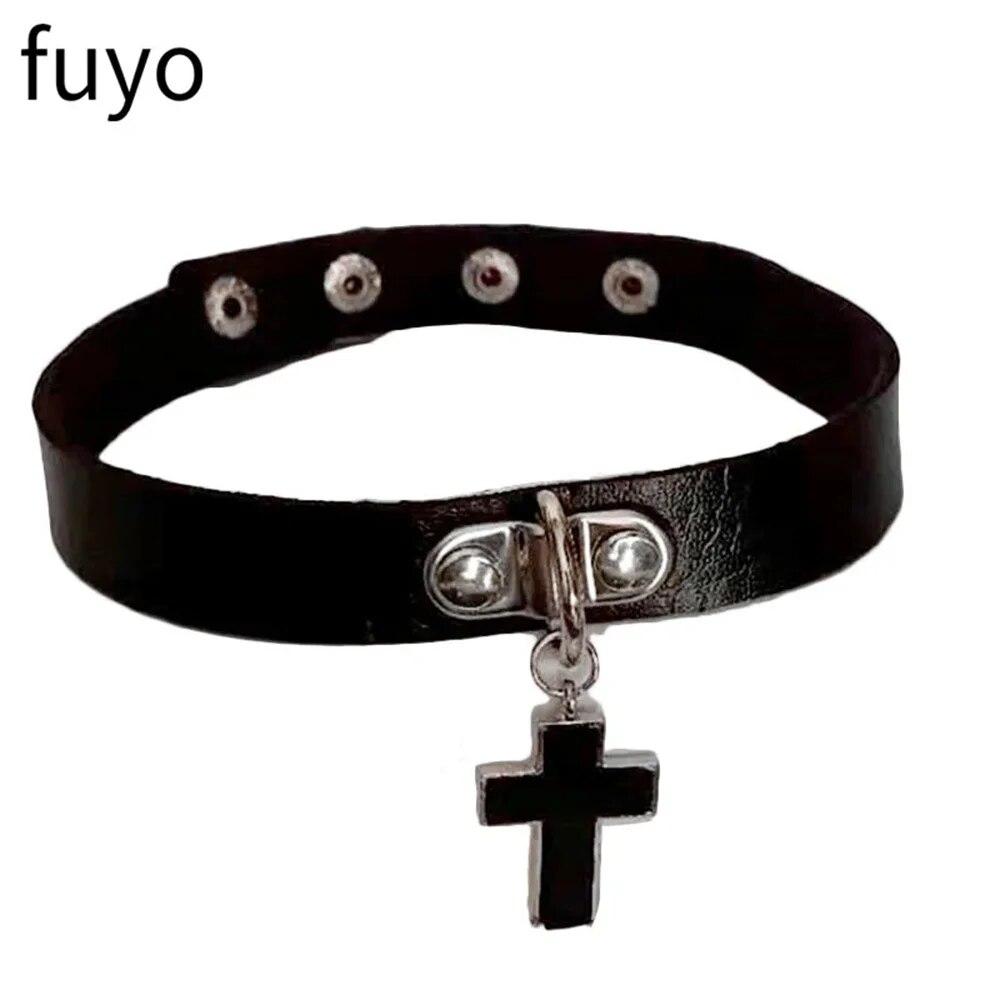 Kobieta Czarny Punkowy Choker Naszyjnik Kołnierz Skóra PU Goth Nity Choker Naszyjnik Kolczyki Impreza Klub Seksowna Gotycka Damska Biżuteria