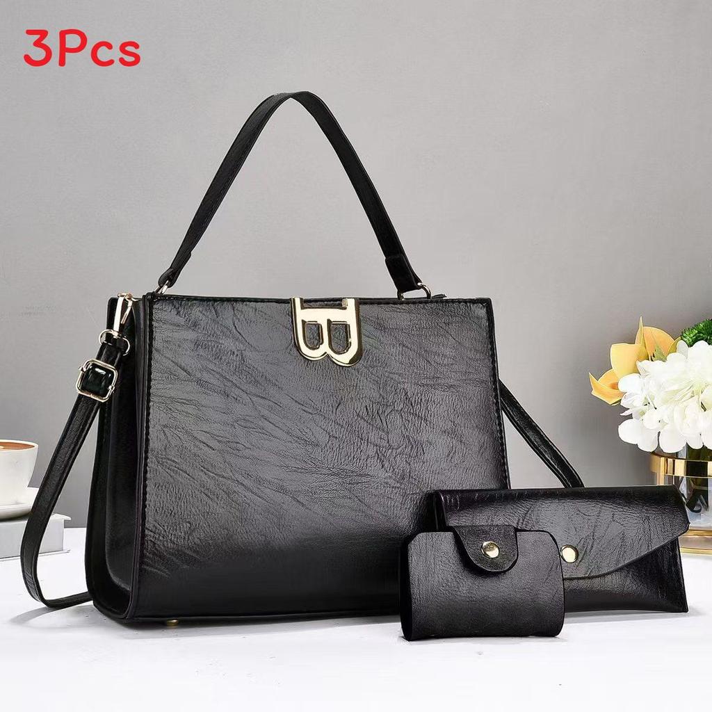 Urban Minimalist Pu Tote Bag With Zipper Closure For Women чёрный