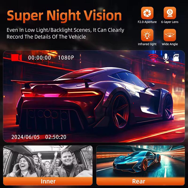 2/3 Channel Dash Cam for Cars 1080P Car Camera WIFI Video Recorder Front or Rear View Camera Car DVR Black Box Car Assecories