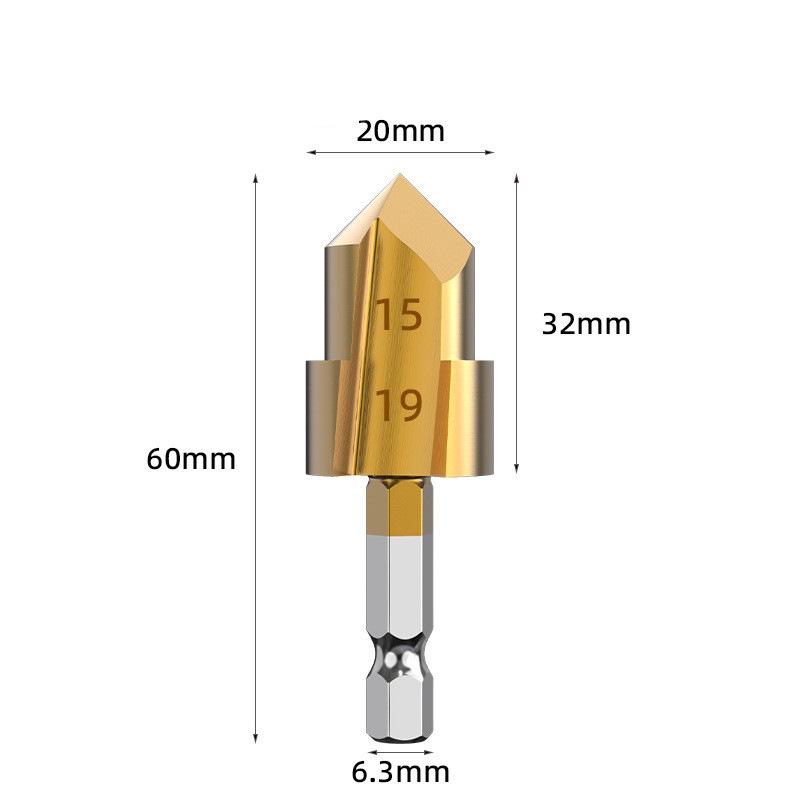 Hexagonal PPR Step Drill Bit - Multi-Layer Countersink & Deburrer (20/25/32)