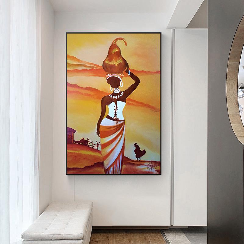 African Women's Art Posters and Prints Abstract African Girls' Canvas Wall Art Images