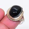 Natural Black Onyx Gemstone 925 Sterling Silver Jewelry Ring Size 6.5 ZS-1483