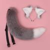 Lolita-Haarreifen mit Felltier-Motiv, Katzenohren, Schwanz-Set, Kawaii-Haarreifen für Halloween, Cosplay, Party-Accessoires