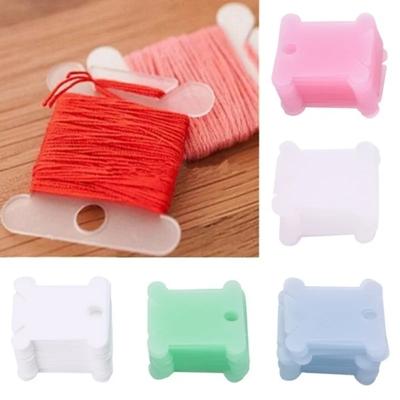 100Pcs Plastic Bobbins Spool Thread Card Embroidery Floss DIY Stitch Organizer Holder Sewing Tools