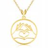 Gold Necklace Heart Hands Hands Love Little Heart Heart Hands Silver 925