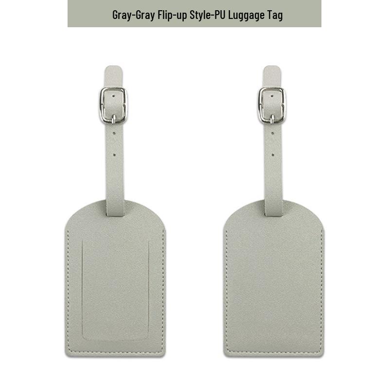 Customizable Soft PU Leather Luggage Tag with Logo and Travel Info Slot