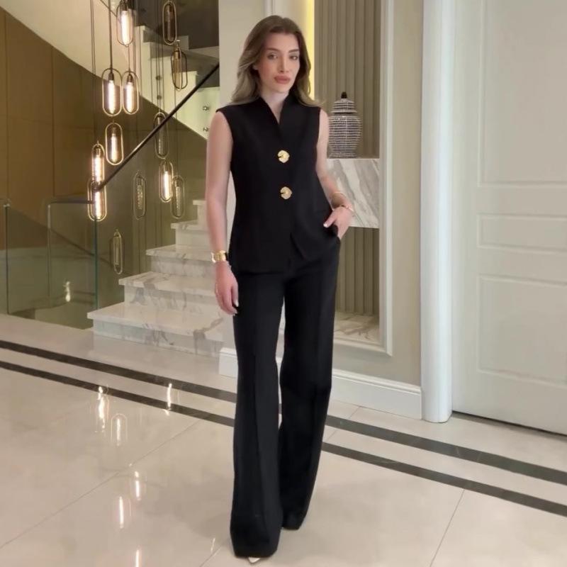 2025 Women's Sleeveless Casual Fashion Suit for Summer