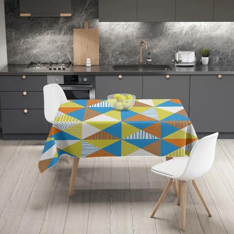 Product: 1 piece of tablecloth, geometric pattern printed design, polyester tablecloth, durablezyc