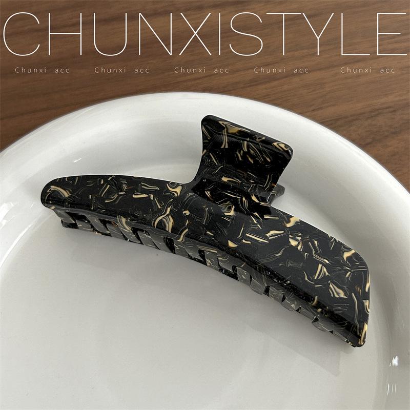 Lazy Style Green Acetate Shark Hair Claw: Small, Large Claw Clip with Korean French Design