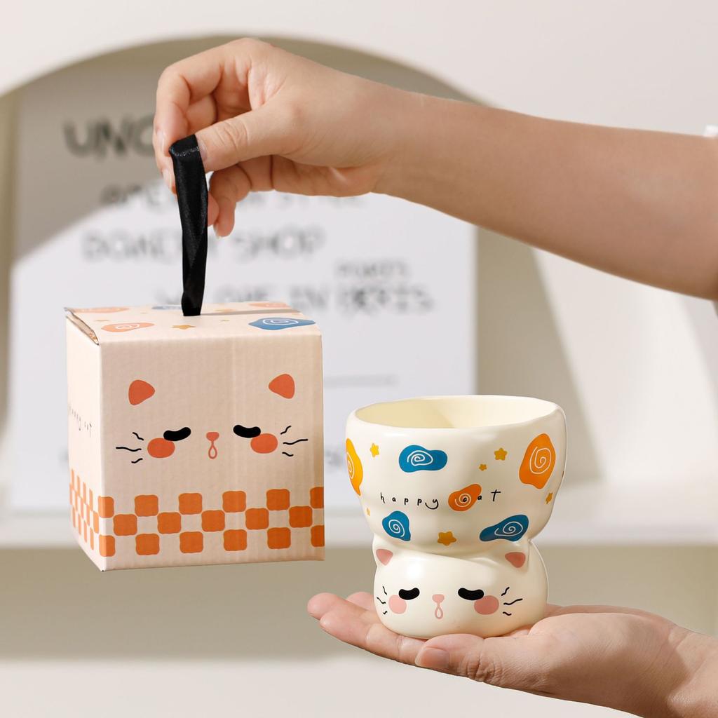 High-value cute mug, breakfast milk cup, office drinking cup, couple ceramic cup, girlfriend water cup