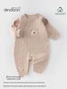Little Bell Three-Layer Cotton Warm Baby Bodysuit - Autumn/Winter Thickened Newborn Clothing for Crawling.
