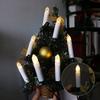 20PCS Flameless LED Candle String USB Powered Clip-on Christmas Tree Decorative Light Cone Shaped Reusable