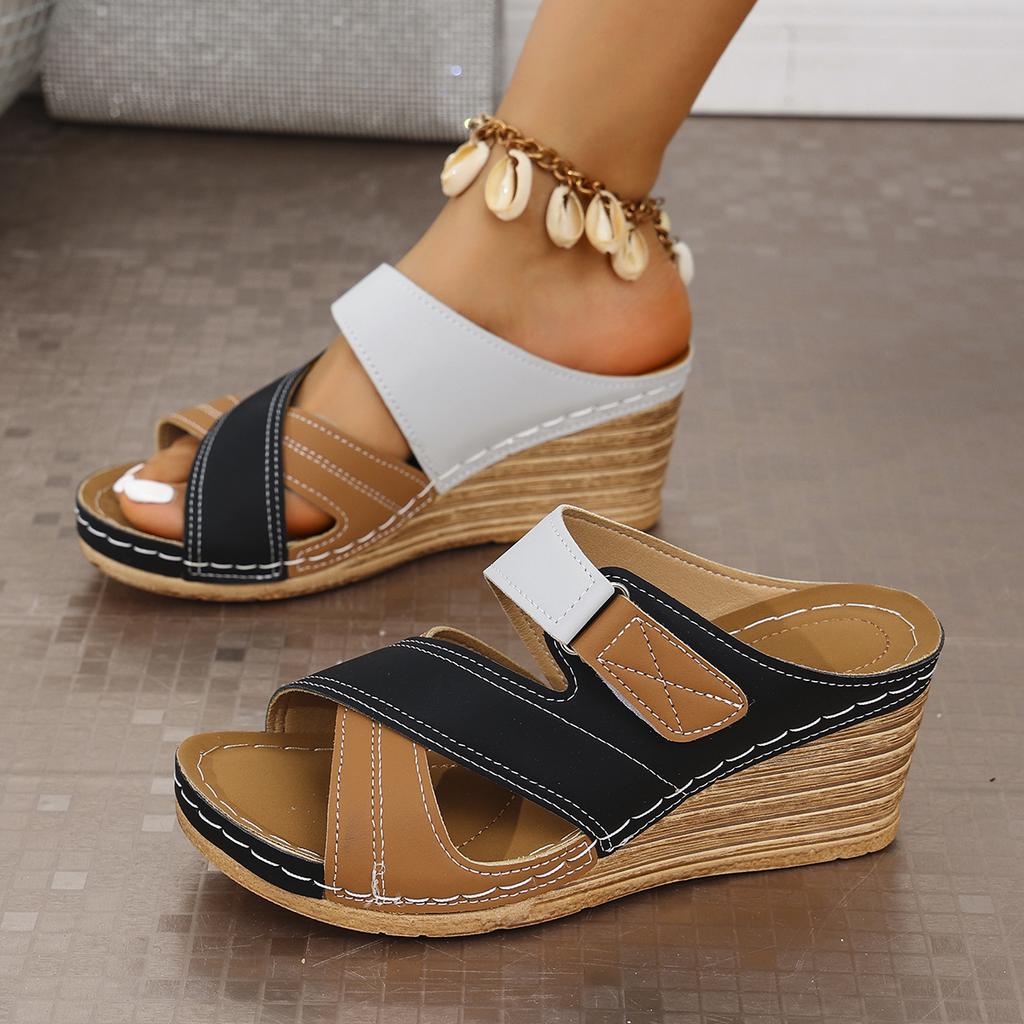 Fashion Summer Women Wedge Sandals Premium Orthopedic Open Toe Sandals Vintage Anti-slip Leather Casual Platform Retro Shoes for Women