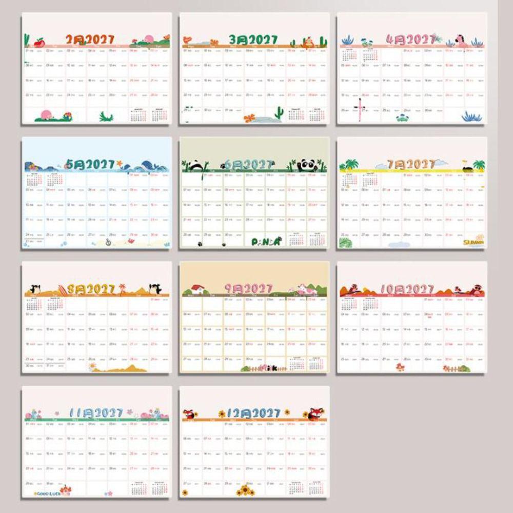 2027 Wall Calendar 12 Months Calendar Planner Time Tool Agenda Planner Stationery