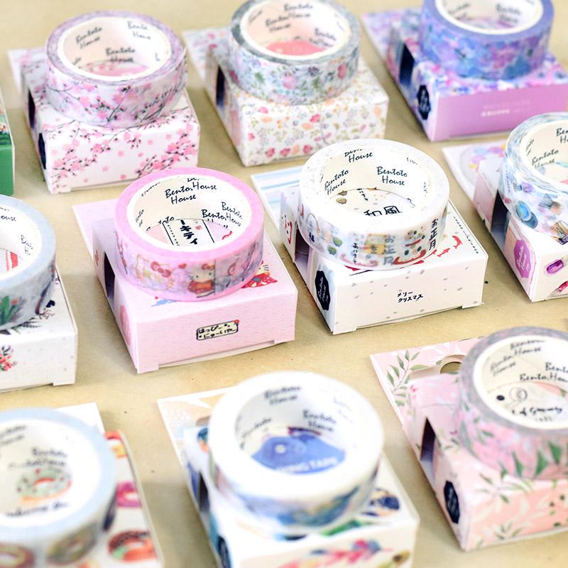 21 Design Original Paper Washi Tape Flower 15mm Adhesive Masking Tapes DIY Decoration Stickers