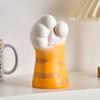 Cute Cat Paw Vase, Cartoon Paw Shaped Resin Flower Arrangement Vase, Desktop Decorative Plant Holder for Living Room, Bedroom, Bookshelf