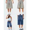 Edikted2025 Summer New Arrival Niche Style Long Pickling Denim Bermuda Shorts Loose Casual Slim Fit Slimming
