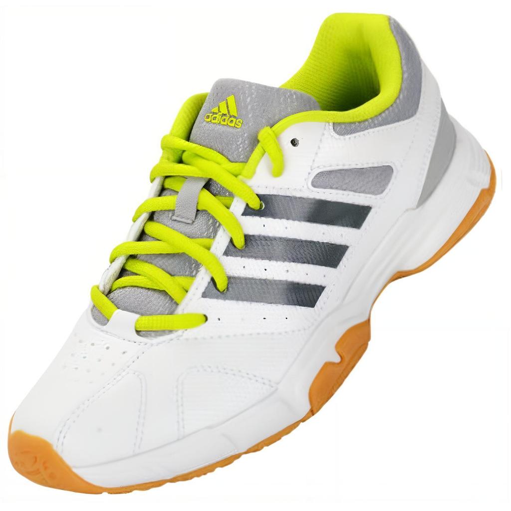 Adidas Quickforce 3 Comfortable Simple Shock Absorption Durable Low-Top Badminton Shoes Unisex Shoes White Green B26432