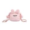 2024 Autumn Winter New Fluffy Pink Bunny Headphone Bag Cute Cartoon Mini Girl Plush Single Shoulder Crossbody Bag