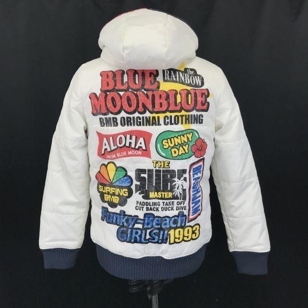 

Blue Moon Blue Padded Blouson Outerwear Cold Weather Parka Women F White Zip Up Jacket Blue Moon Blue