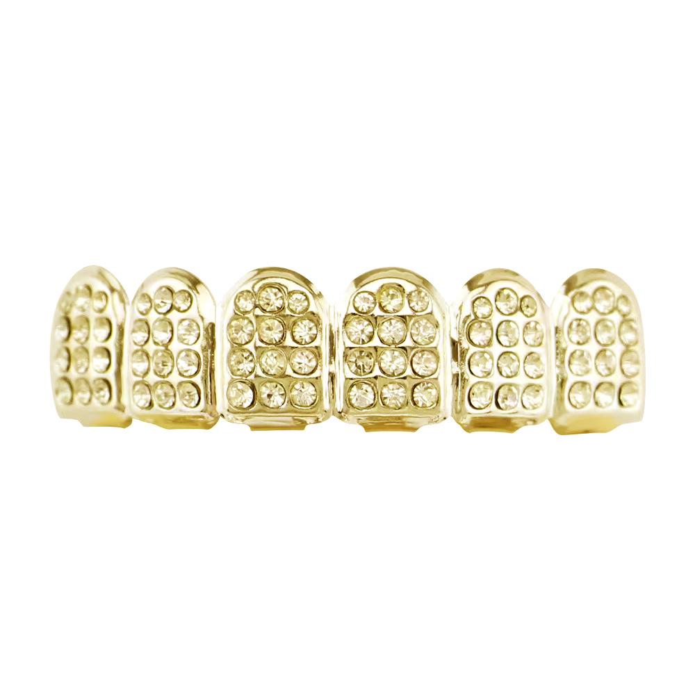 

European Hip Hop Vampire Grill: 72-Diamond Six-Tooth Upper & 36-Diamond Lower Teeth Set