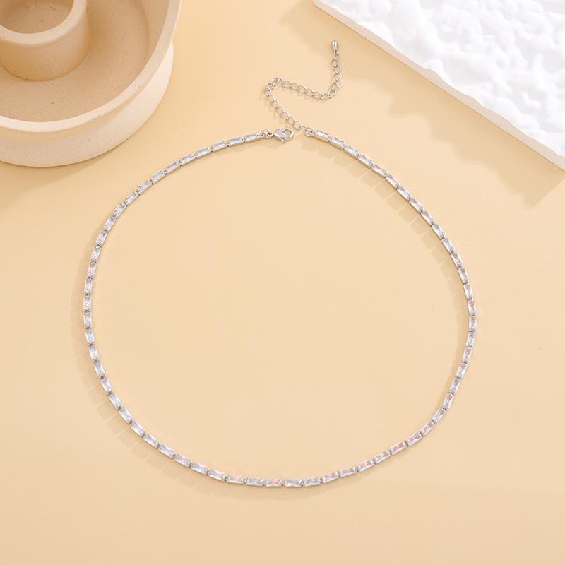 Summer Fresh Geometric Crystal Zirconia Necklace & Earring Set In Candy Colors