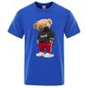 100% Cotton Sports Mask Bear Print Short-sleeved T-shirt Male Half-sleeved Summer Casual Oversized T-shirt Men  Harajuku