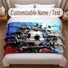 Couverture Douce Thème Football Personnalisée Nom Personnalisé Impression Texte Couverture Chaude Décoration Canapé Maison Chambre à Coucher