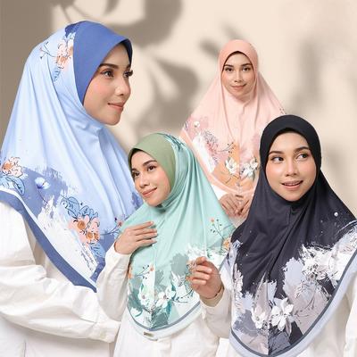 Women's Hijab Chiffon Printed Islamic Cap Instant Breathable Muslim Head Wraps