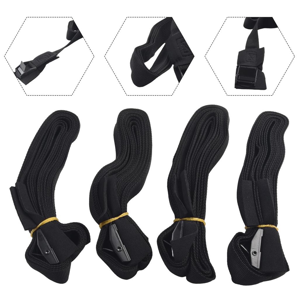 Tie Down Buckle Car Roof Rack Luggage 4PCS 9.8ft Black