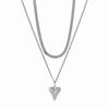 Double Layered Love Heart Pendant Necklace for Women Simple Necklace Chain Jewelry Wholesale