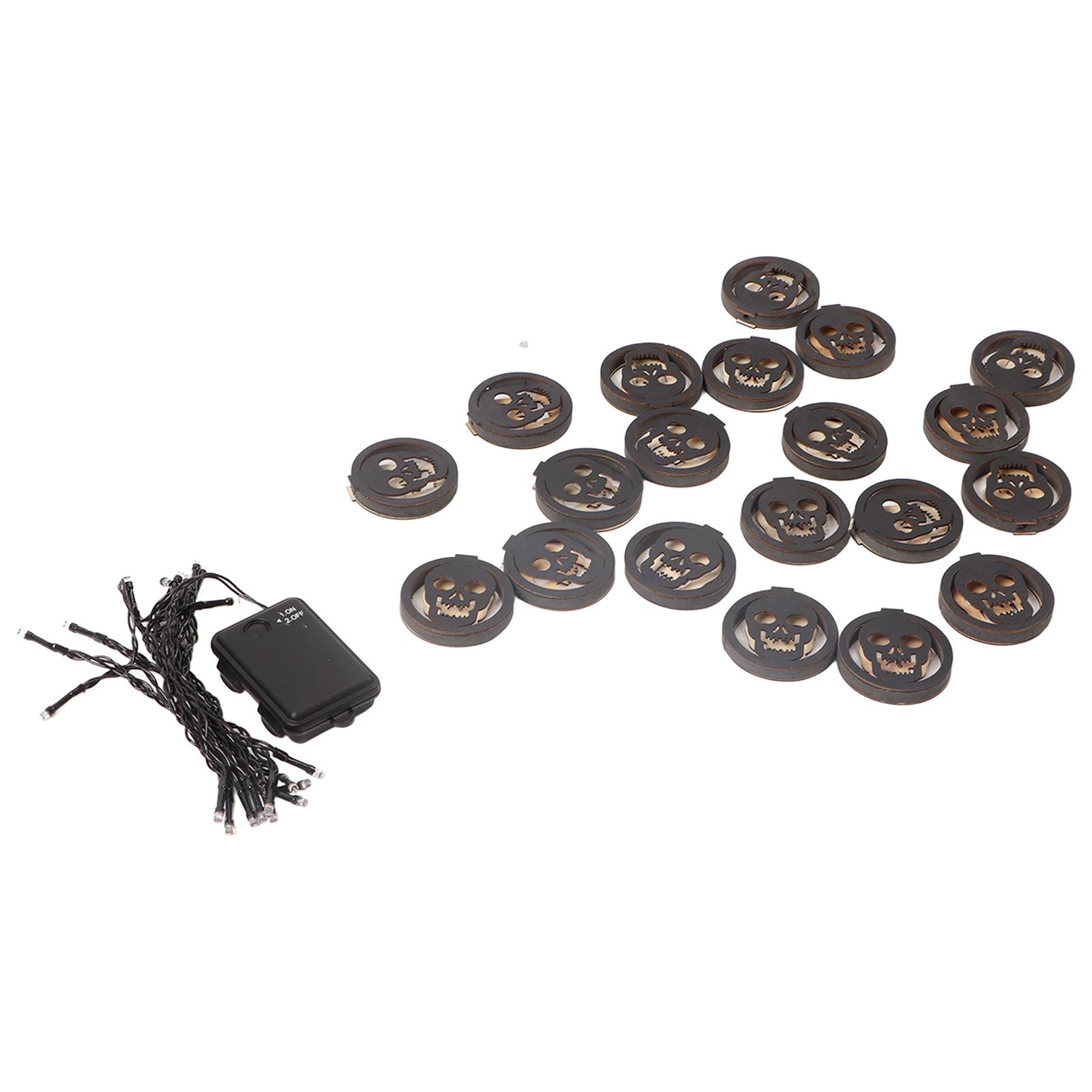

Halloween Skull String Lights Battery Operated IP65 Waterproof Cute 3D LED Skull String Lights for Halloween Party Decor