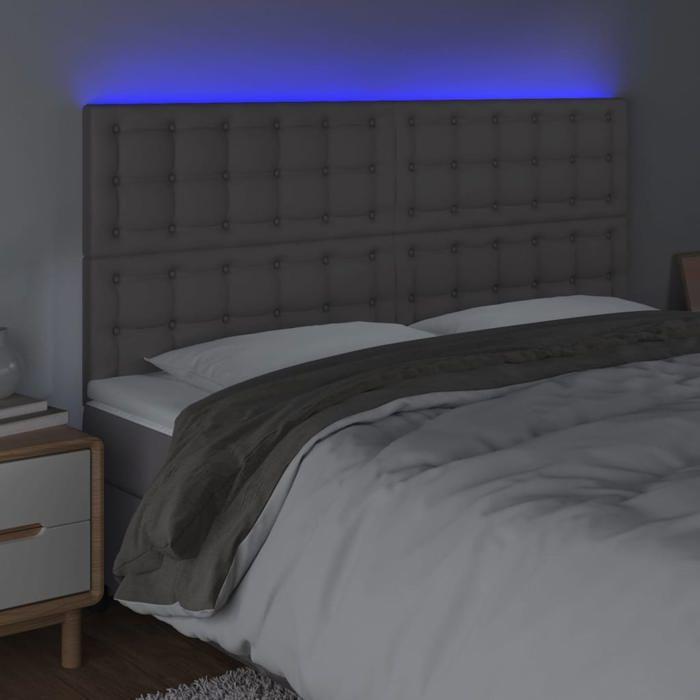 VidaXL LED Headboard Bedroom Furniture Double Bed Accessory Head of Bed Frame Interior Grey 3122524